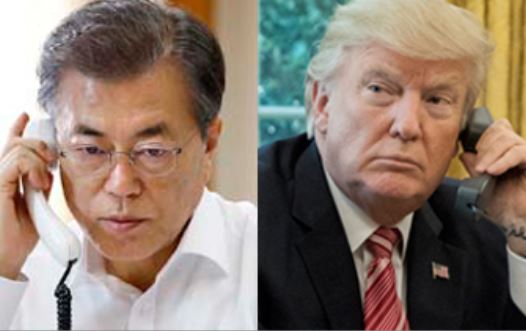 한미정상 전화통화 “北도발 강력규탄…제재·압박 계속”