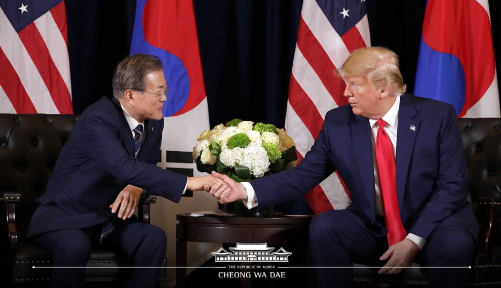 韓美 정상, 뉴욕서 정상회담 “北 대화재개 의지 긍정평가”