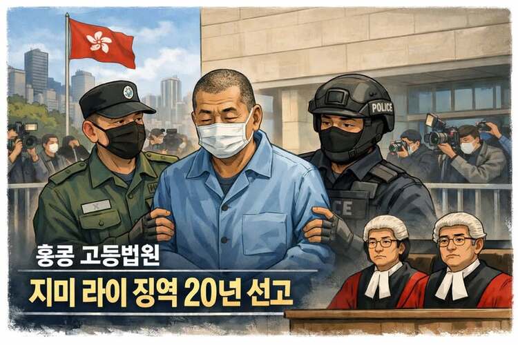 홍콩 고등법원, 지미 라이 징역 20년 선고