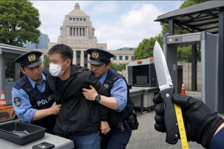 일본 국회 인근서 흉기 소지 적발…참의원 의원회관서 남성 체포