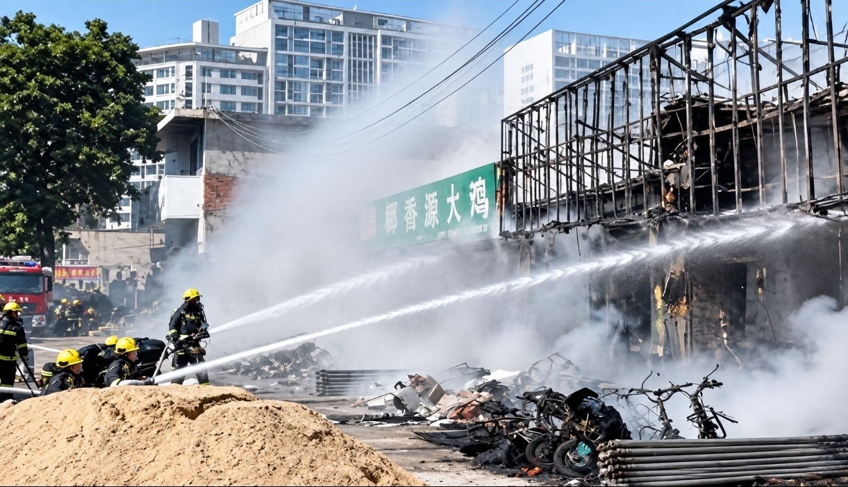 中 하이난 공사 중이던 식당서 화재…6명 사망·3명 부상