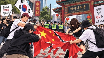 중국인이 한인타운에서 태극기를 찢는다면