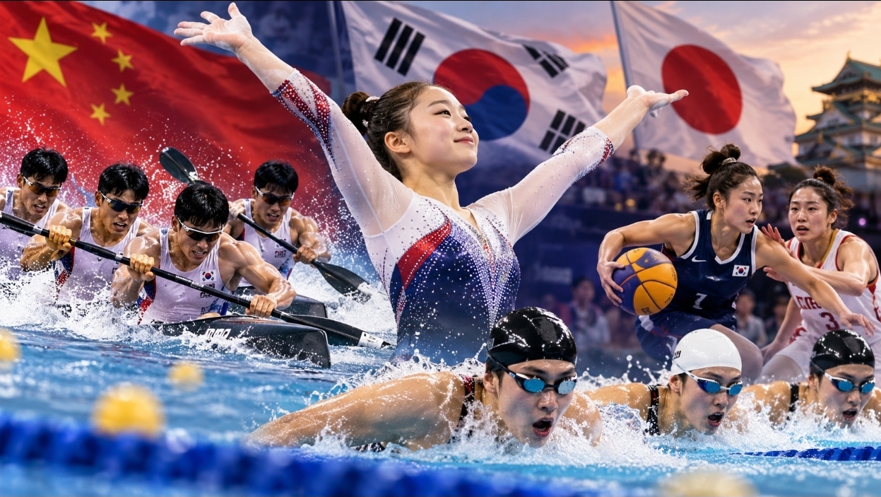 여서정 8년 만에 다시 정상…중국 독주 속 한중일 메달전 후끈