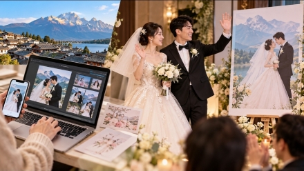웨딩사진도 AI로 뚝딱…중국 신혼부부의 '3시간 결혼 준비' 화제