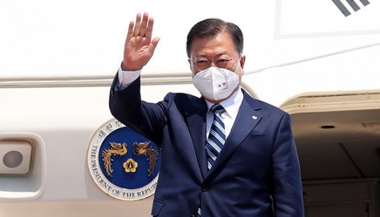 문재인 대통령, 워싱턴 도착…3박 5일 방미일정 시작
